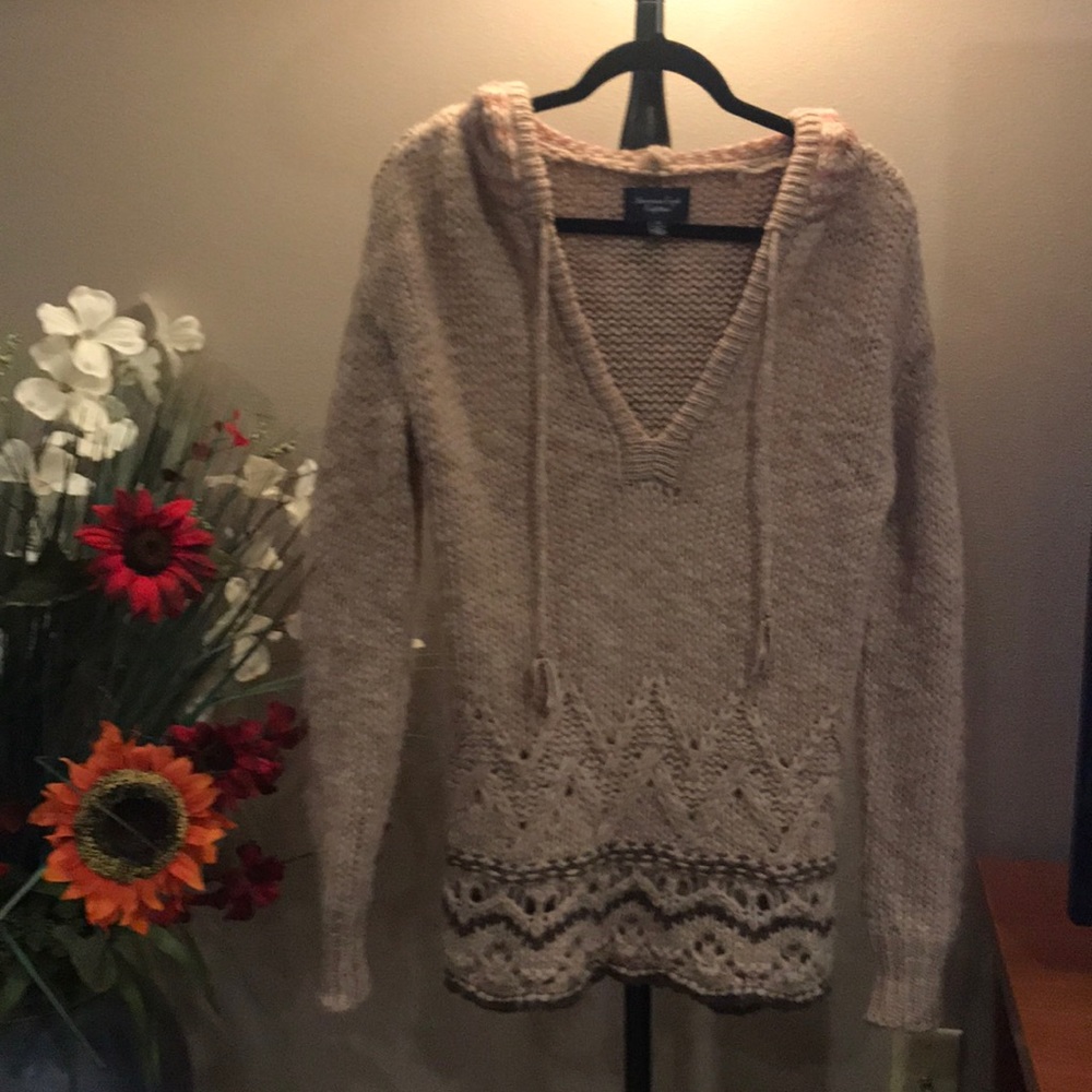 Long tan/brown hooded sweater